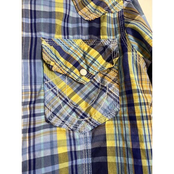 TRUE RELIGION Plaid Embroidered Western SNAP Button Down Long Sleeve S Cowboy - Picture 12 of 13